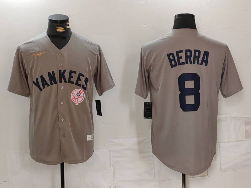 Men New York Yankees 8 Barra Grey Game 2024 Nike MLB Jersey style 8193